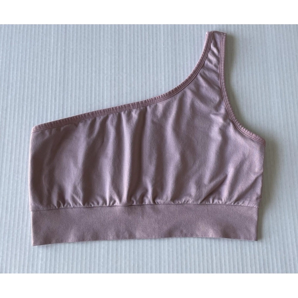 Victoria Secret Pink Asymmetrical Rose Pink Sport Athletic Bra Size XL B90